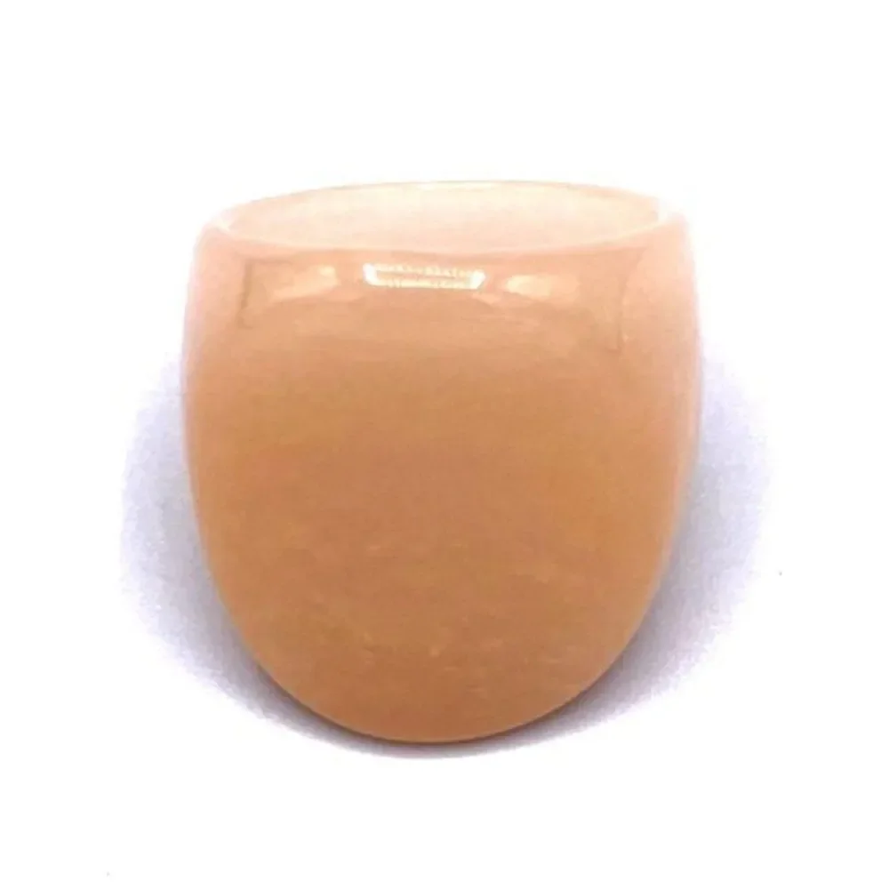 Blush with Yellow Gold Iridescent Glitter Acrylic Oval Chunky Ring Size 7
